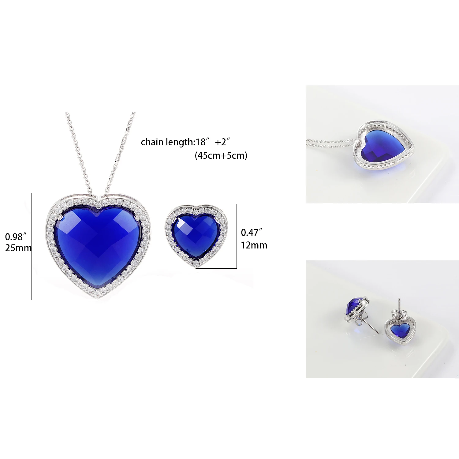 Heart Jewelry Set Cubic Zircons Natural Crystal Pendant Necklace Earrings Set for Women Fashion Jewelry 22 H40f0e11e686d4fec8ef0b405d5855f76l