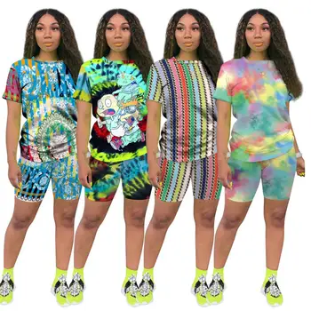 2020 New Print Shorts Set Two Piece Set T-Shirts +Biker Shorts Se Plus Size Summer Outfits Sport Matching Women Sets 
2020 New Print Shorts Set Two Piece Set T-Shirts +Biker Shorts Se Plus Size Summer Outfits Sport Matching Women Sets