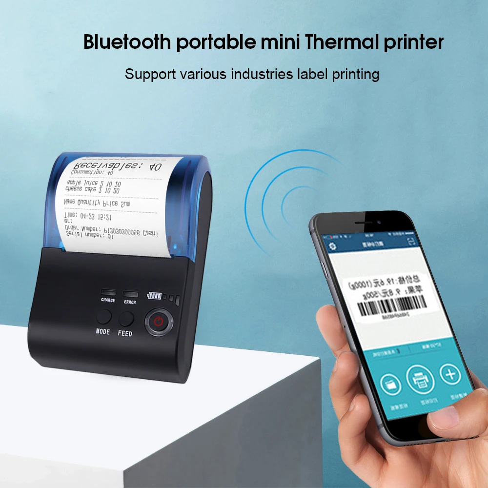 Kebidumei portable mini Thermal printer Phone Bluetooth Goods Clothing Tag Price Sticker QR Code Automatic Bar code Label Printe
Kebidumei portable mini Thermal printer Phone Bluetooth Goods Clothing Tag Price Sticker QR Code Automatic Bar code Label Printe