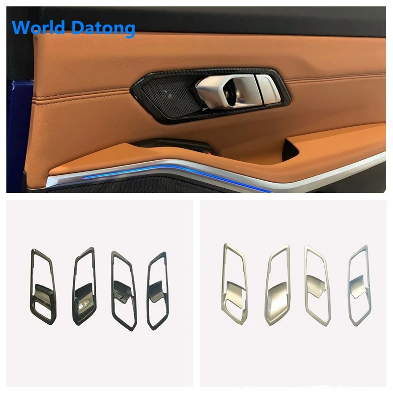 Carbon fiber Styling Interior Door Handle Cover and Bowl Insert Frame Panel 4pcs for BMW 3 Series G20 G28 2019 2020
Carbon fiber Styling Interior Door Handle Cover and Bowl Insert Frame Panel 4pcs for BMW 3 Series G20 G28 2019 2020