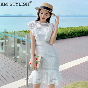 Women Dress White Summer Party Bodycon 2020 New Elegant Fungus Lace Hollow Out Slim Slim Waist Blue Lotus Leaf Fishtail Dress
Women Dress White Summer Party Bodycon 2020 New Elegant Fungus Lace Hollow Out Slim Slim Waist Blue Lotus Leaf Fishtail Dress