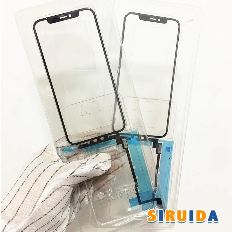 Передняя внешняя стеклянная панель с гибким кабелем и клеем ОСА для iphone 11 pro max 10
