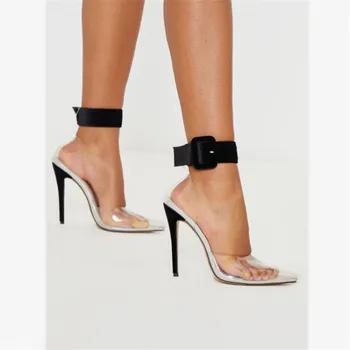 12cm Heel Women Sandals Sexy Clear Transparent Ankle Strap Stilettos High Heels Party Sandals Pointy Toe Women Shoes Size 35-43
12cm Heel Women Sandals Sexy Clear Transparent Ankle Strap Stilettos High Heels Party Sandals Pointy Toe Women Shoes Size 35-43