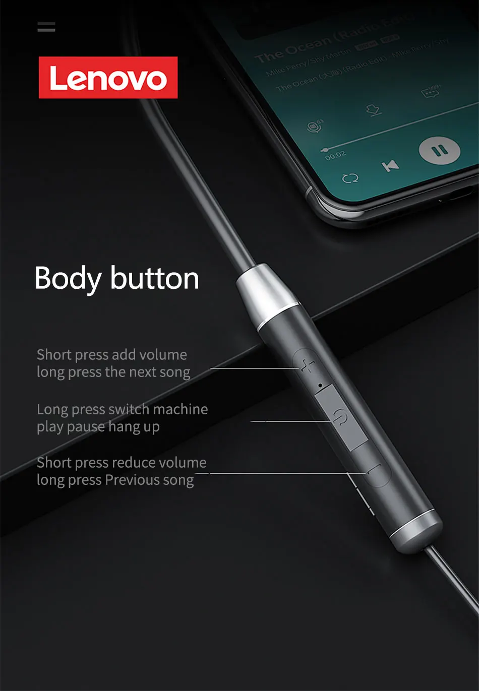 Gadgetoo Lenovo He08 Dual Dynamic Neckband Wireless In Ear Earphones