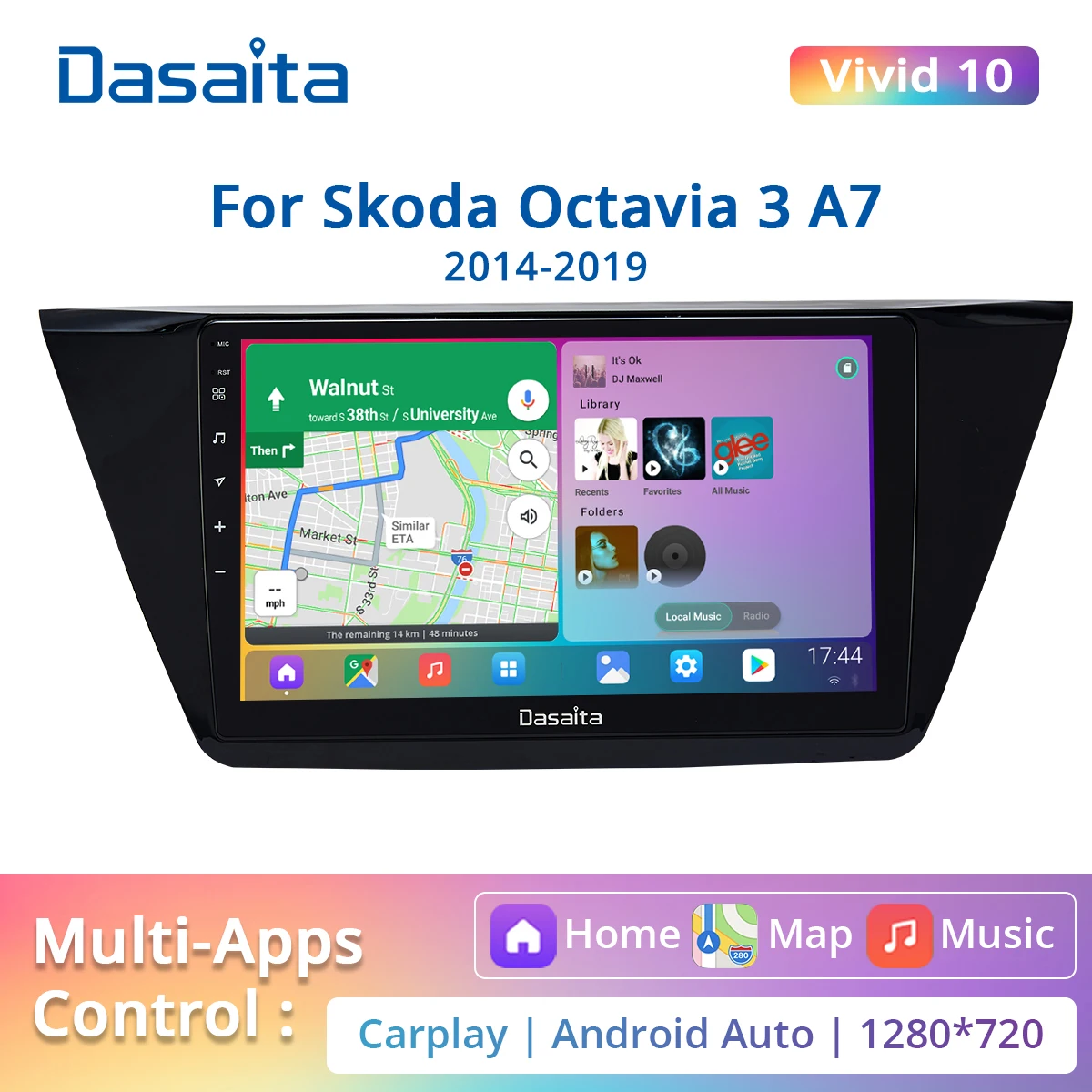 Dasaita яркий для VW Tiguan 2017 2018 2019 блок автомобильного радио Carplay Android автомобильный