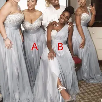 2020 robe demoiselle d'honneur robe de mariee Custom Made Bridesmaid Dresses vestido madrinha Chiffon Bridesmaid Dress Silver
2020 robe demoiselle d'honneur robe de mariee Custom Made Bridesmaid Dresses vestido madrinha Chiffon Bridesmaid Dress Silver