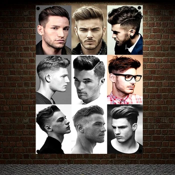 

Beard Short-Spikes-Hairstyle-For-Men Barber Shop Home Decoration Poster Signboard Tapestry Banner Flag Wall Art Canvas Painting
