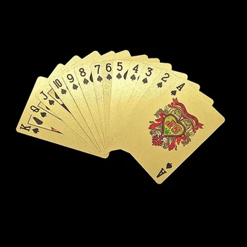 54pcs/Set Gold Foil Plated Playing Cards Deck Poker Euros/Dollar Style Gambling Board Game Accessories LW
54pcs/Set Gold Foil Plated Playing Cards Deck Poker Euros/Dollar Style Gambling Board Game Accessories LW