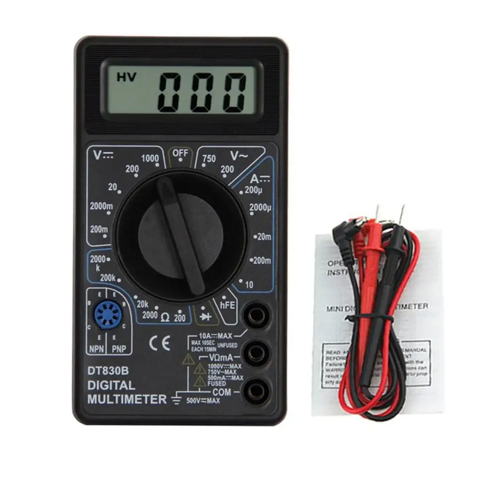 Dt830B Ac/Dc Lcd Digital Multimeter 750/1000V Voltmeter Ammeter Ohm Tester High Safety Handheld Meter Digital Multimeter
Dt830B Ac/Dc Lcd Digital Multimeter 750/1000V Voltmeter Ammeter Ohm Tester High Safety Handheld Meter Digital Multimeter