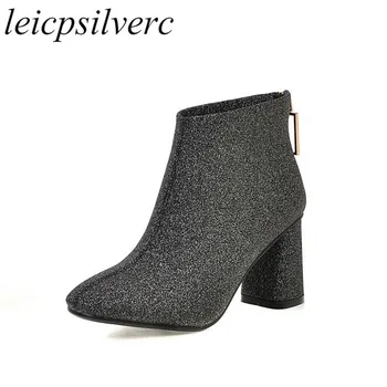 Women Boots Autumn Winter High Heel Warm Square Toe Zip Ankle Chelsea Shoes Sequined Cloth 2019 Sexy Fashion Black White Plush
Women Boots Autumn Winter High Heel Warm Square Toe Zip Ankle Chelsea Shoes Sequined Cloth 2019 Sexy Fashion Black White Plush