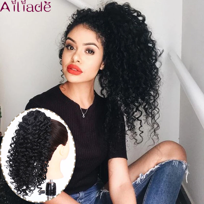 AILIADE Afro Kinky Curly Ponytail African American Short Wrap Synthetic Puff Drawstring Pony Tail Clip in Hair Extensions
AILIADE Afro Kinky Curly Ponytail African American Short Wrap Synthetic Puff Drawstring Pony Tail Clip in Hair Extensions
