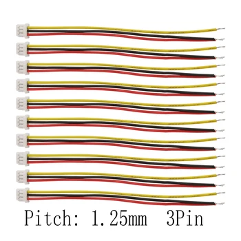 

20/10Pcs Cable Connectors Micro JST PH 1.25 mm 3 Pin Single Plug Electronic Wire Cables Connector Length 10CM 15CM 20CM 30CM