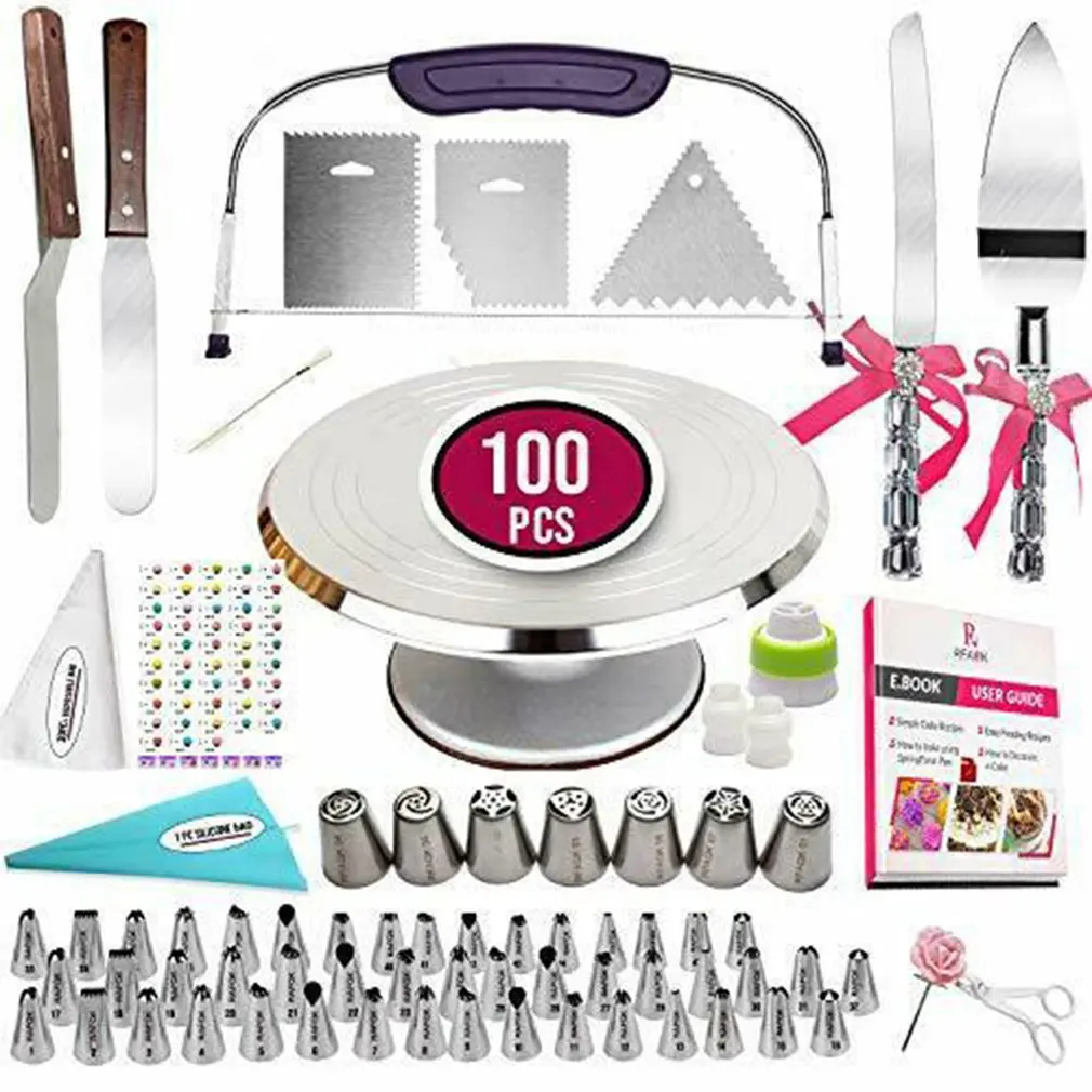 117 pcs Cake Decorating Tools Pastry Nozzles Converter Cream Bag Turntable Scraper Icing Piping Tips Confectionery Baking Sets
117 pcs Cake Decorating Tools Pastry Nozzles Converter Cream Bag Turntable Scraper Icing Piping Tips Confectionery Baking Sets