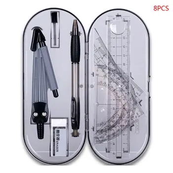 8pcs/set Portable Precision Geometry Protractor Drawing Compass Ruler Pencil Essentials Math Study Tool Kit
8pcs/set Portable Precision Geometry Protractor Drawing Compass Ruler Pencil Essentials Math Study Tool Kit
