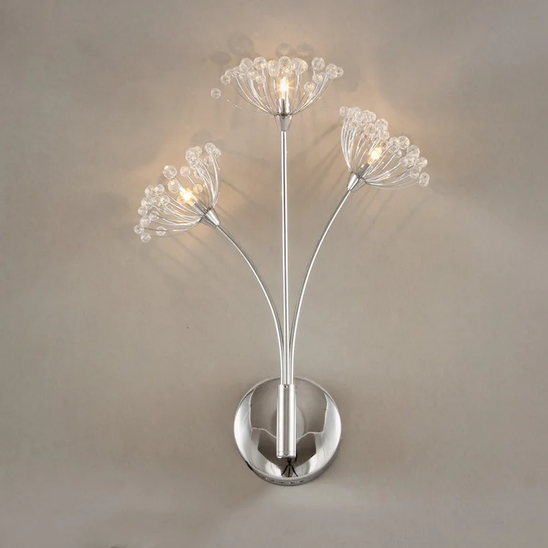 

Modern LED Creative Dandelion Crystal Wall Lamp Living Room Dining Room Bedside Lamp Cafe Decoration Lamp