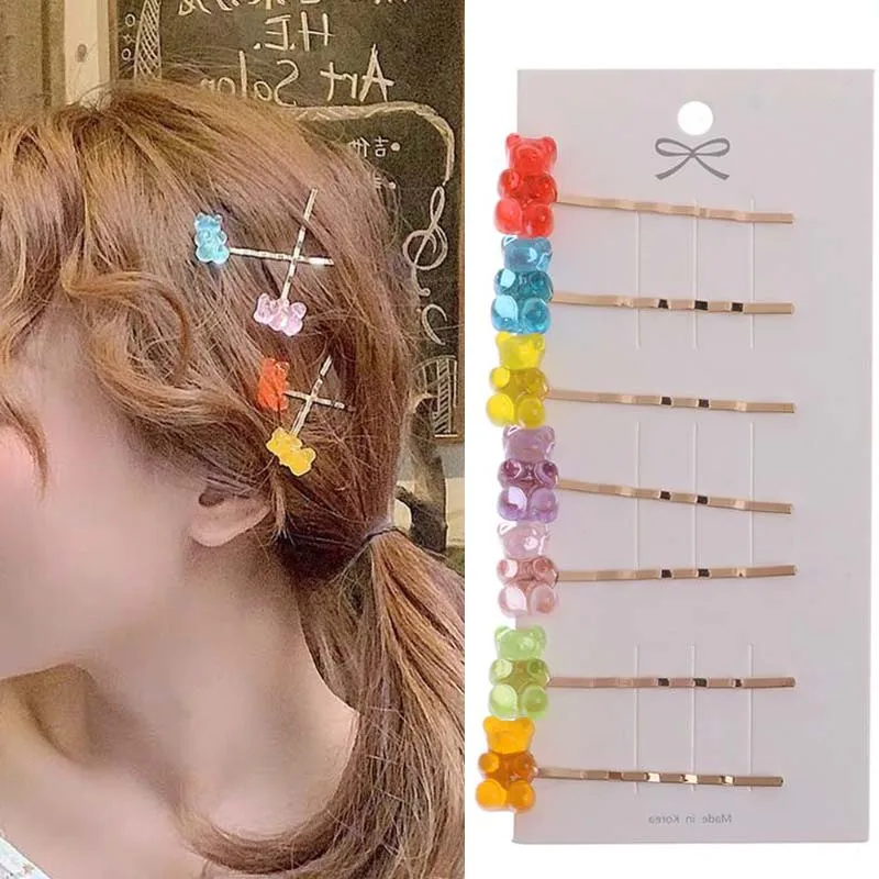 

Mixed Bear Hair Pins Clips Barrettes Gummy Bear Hairgrips Hairpins Women Girls Kids Hair Pin Accessories Christmas Gift 2020