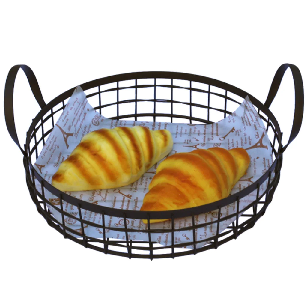 Round Black Wire Bread Basket Storage Hamper Pie, Loaf, Toast, Cake Tray Round Black Wire Bread Basket Storage Hamper Pie, Loaf, Toast, Cake Tray