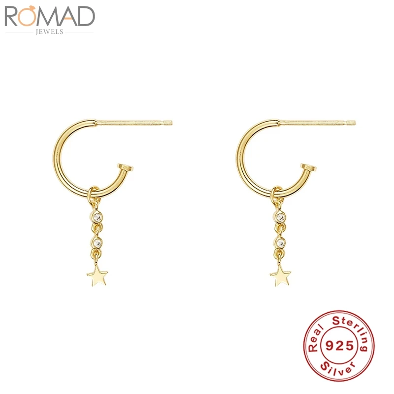 ROMAD 925 Sterling Silver Drop Earrings For Women Drop Five-pointed Star Zircon Earring Earings Luxury S925 Jewelry Pendientes 
ROMAD 925 Sterling Silver Drop Earrings For Women Drop Five-pointed Star Zircon Earring Earings Luxury S925 Jewelry Pendientes