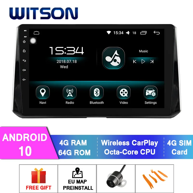 Автомобильный радиоприемник WITSON 10 2 дюйма Android 0 восемь ядер 4 Гб ОЗУ + 64 ГБ