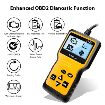 OBD2 Scanner OBD Reader Enhanced Universal Car Engine Fault Code Reader Scan Diagnostic Scan Tool for All OBD II Protocol Cars
OBD2 Scanner OBD Reader Enhanced Universal Car Engine Fault Code Reader Scan Diagnostic Scan Tool for All OBD II Protocol Cars