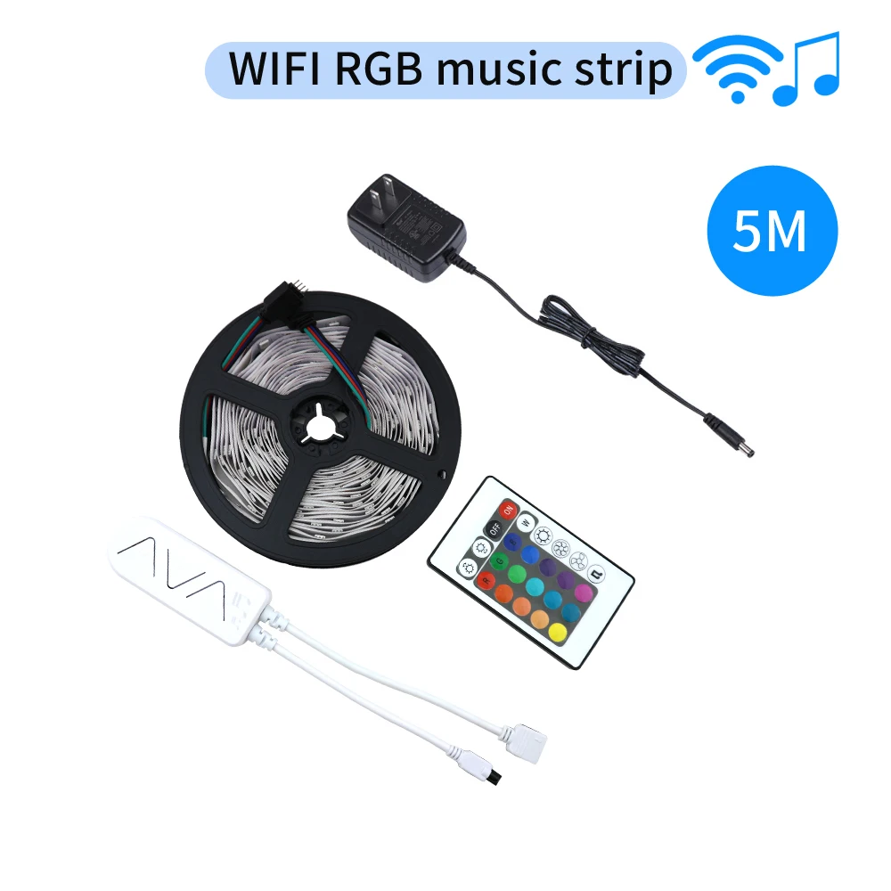 DC 12V 5M RGB Led Strip Light SMD 5050 Flexible Ribbon with WIFI music controller APP Control RGB Tape Diode Waterproof IP65
DC 12V 5M RGB Led Strip Light SMD 5050 Flexible Ribbon with WIFI music controller APP Control RGB Tape Diode Waterproof IP65