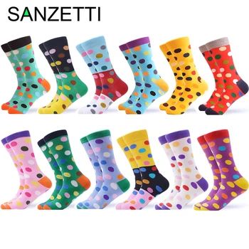 SANZETTI 12 Paira/Lot Crew Socks for Men Casual Streetwear Geometry Lattice Dot Print Male Funny Short Socks Novelty Gift
SANZETTI 12 Paira/Lot Crew Socks for Men Casual Streetwear Geometry Lattice Dot Print Male Funny Short Socks Novelty Gift