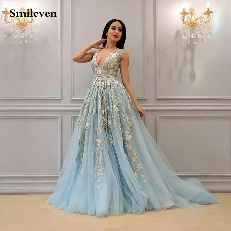 Smileven Princess Formal Evening Dresses 2020 A Line V Neck 3D Flowers Evening Party Gowns Side Split Peplum Occasion Prom Gown
Smileven Princess Formal Evening Dresses 2020 A Line V Neck 3D Flowers Evening Party Gowns Side Split Peplum Occasion Prom Gown