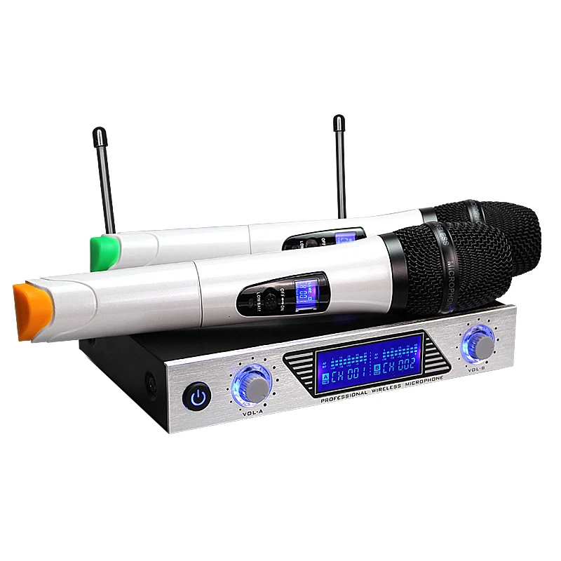 Handheld Wireless Microphone System with Dual Handheld Dynamic Microphones EU Plug 
Handheld Wireless Microphone System with Dual Handheld Dynamic Microphones EU Plug