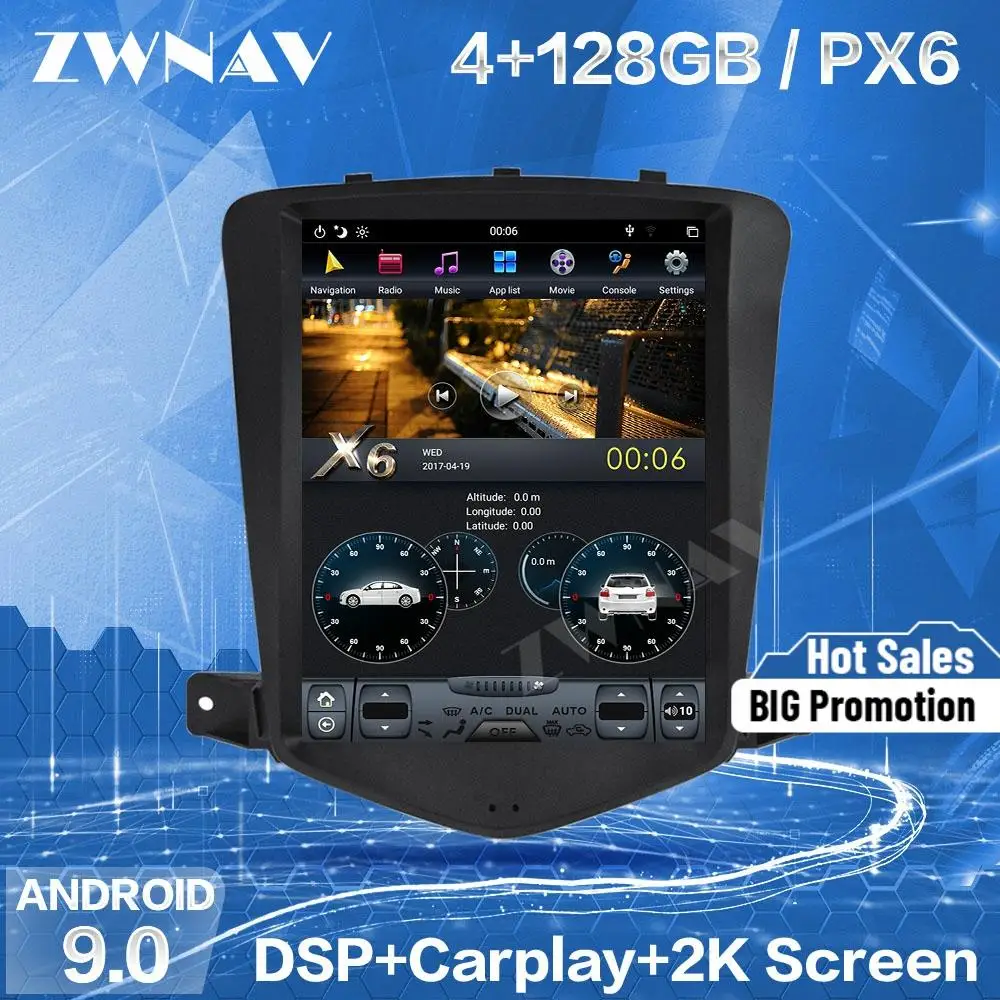 Экран Tesla 128 ГБ для Chevrolet CRUZE 2008 2009 2010 2011 2012 Android GPS-плеер автомагнитола стерео радио