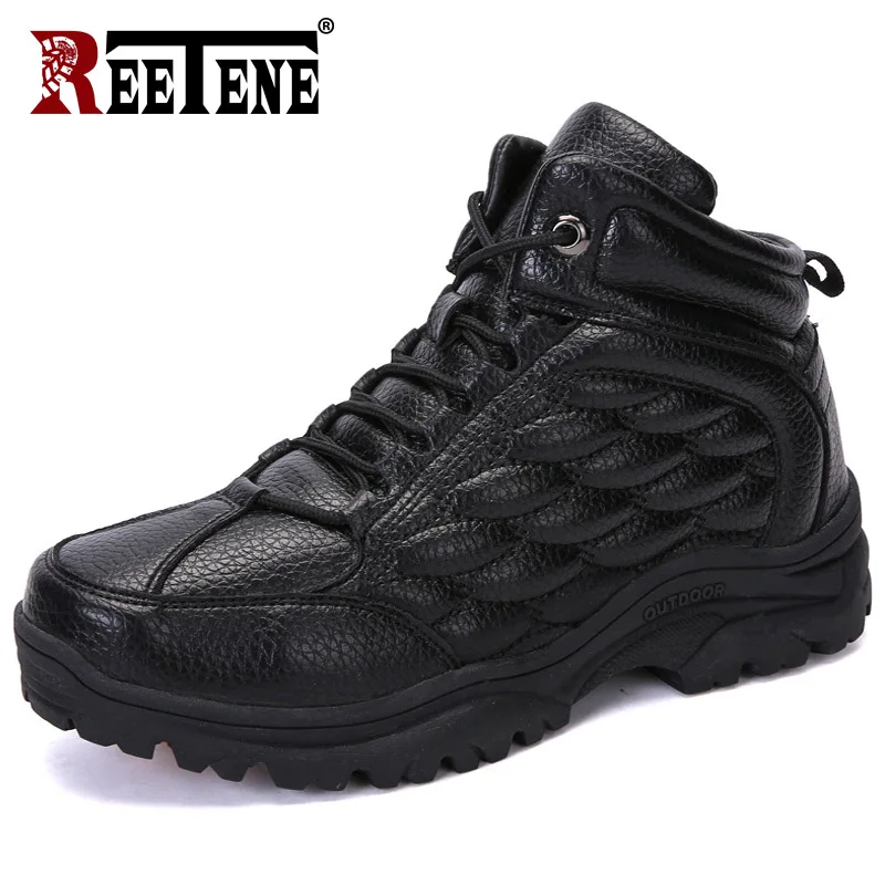 REETENE Men Plush Warm Winter Boots Male Lace Up For Man Ankle Boots Riding Boots Outdoor Working Snow Boots Men Shoes Size39-45 
REETENE Men Plush Warm Winter Boots Male Lace Up For Man Ankle Boots Riding Boots Outdoor Working Snow Boots Men Shoes Size39-45