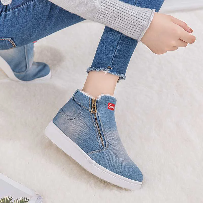 2019 New Winter Shoes Women Denim Ankle Boots Classic Zipper Snow Boots Warm Plush Thickening Flat Boots for Zapatos De Mujer
2019 New Winter Shoes Women Denim Ankle Boots Classic Zipper Snow Boots Warm Plush Thickening Flat Boots for Zapatos De Mujer
