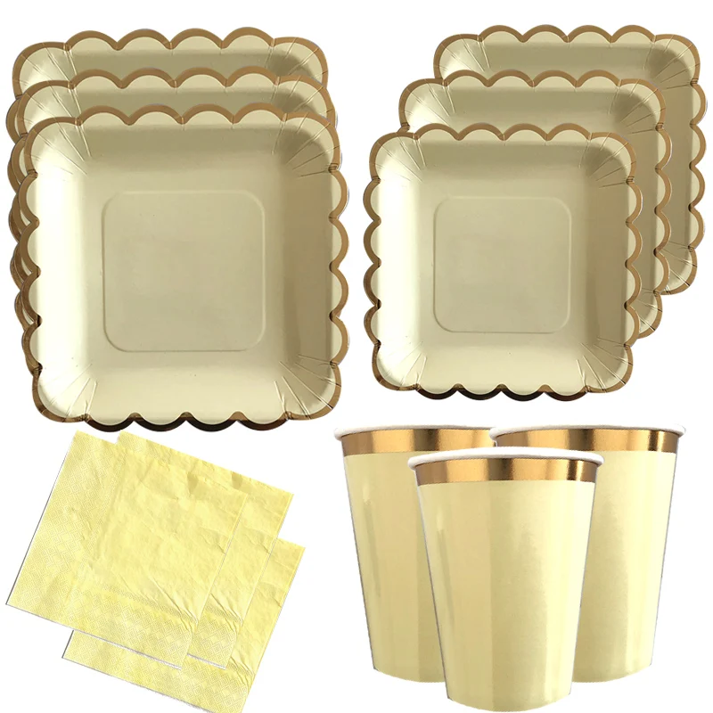 64pcs/lot Gilding Disposable Tableware Set Wedding Party Paper Plates Napkins Cup Straws Kids Birthday Party Decor Supplies
64pcs/lot Gilding Disposable Tableware Set Wedding Party Paper Plates Napkins Cup Straws Kids Birthday Party Decor Supplies