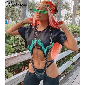 Rockmore Black Cut Out Sexy Jumpsuit Summer Streetwear Short Sleeve Floral Embroidery Backless Gothic Bodysuit Women Nightclub
Rockmore Black Cut Out Sexy Jumpsuit Summer Streetwear Short Sleeve Floral Embroidery Backless Gothic Bodysuit Women Nightclub