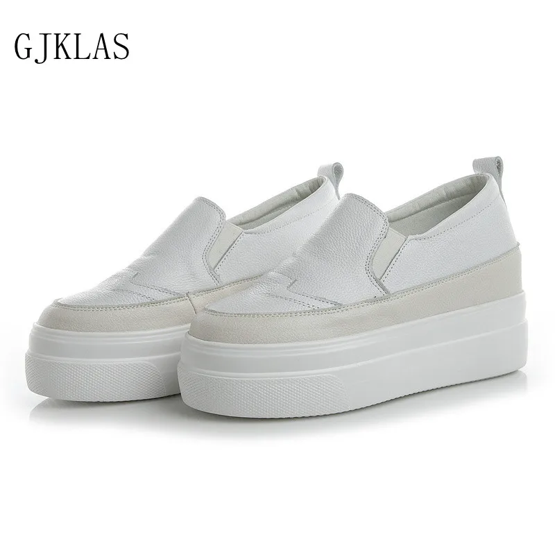 Wedge Platform Sneakers Real Leather Casual Shoes Womens Slip on Sneakers White Vulcanize Shoes for Women Platforms Loafers
Wedge Platform Sneakers Real Leather Casual Shoes Womens Slip on Sneakers White Vulcanize Shoes for Women Platforms Loafers