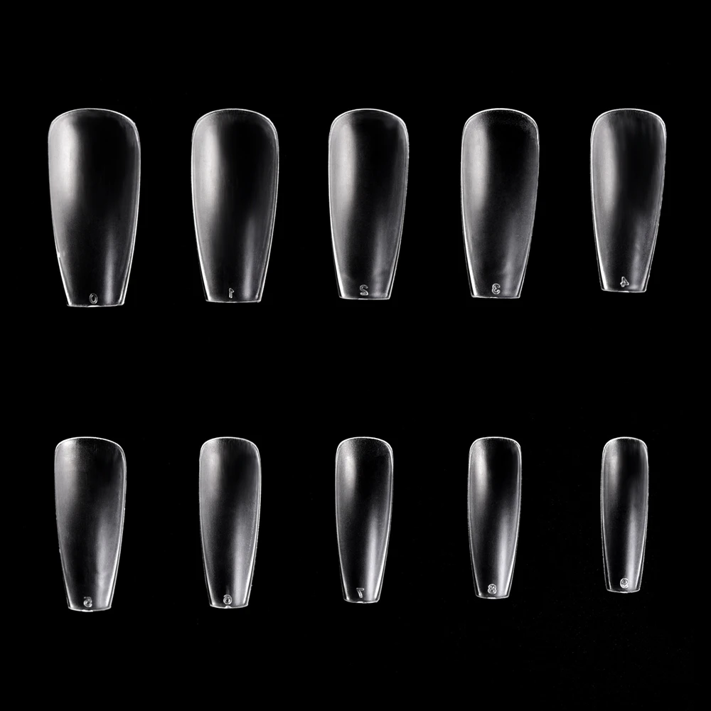 

KADS 500pcs No Crease Short Trapezoid Nail Tips Natural Transparent White False Nails Tips Acrylic UV Gel Nail Polish Manicure