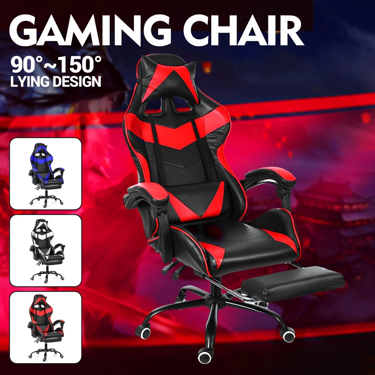 Wcg Gaming Chair PVC Household Armchair Ergonomic Computer Chair Office Chairs Lift and Swivel Function Adjustable Footrest
Wcg Gaming Chair PVC Household Armchair Ergonomic Computer Chair Office Chairs Lift and Swivel Function Adjustable Footrest