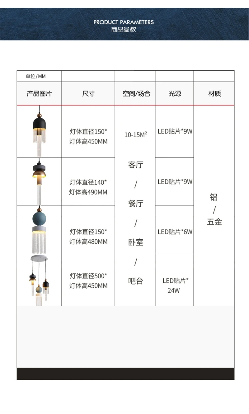 Description Picture 3 of itemnordic Italian design tassel  pendant lights Modern Simple Bedroom Restaurant Bedside Hanging Lamp Home Decor Fixtures luminaire