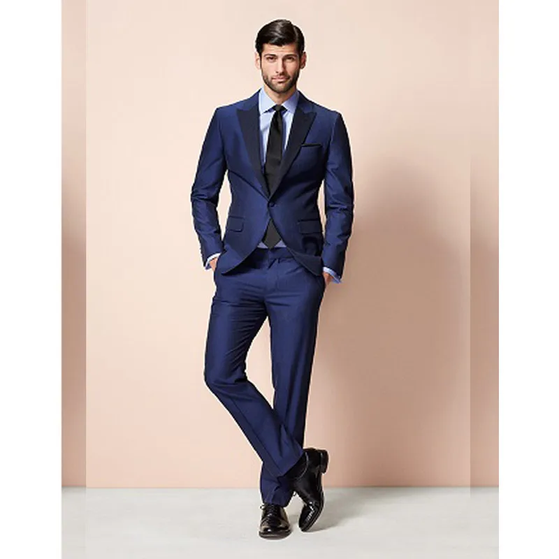 Navy Groom suit Formal suit Wedding suit for men Groomsman Tuxedos Peaked Lapel With black Lapel Men Suits 2 Pieces
Navy Groom suit Formal suit Wedding suit for men Groomsman Tuxedos Peaked Lapel With black Lapel Men Suits 2 Pieces