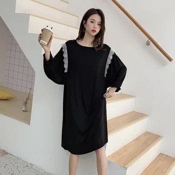 2020 New Modal Nightdress Female Spring and Summer Round Neck Thin Section Camisola Sexy Women Home Service Can Be Worn Outside 
2020 New Modal Nightdress Female Spring and Summer Round Neck Thin Section Camisola Sexy Women Home Service Can Be Worn Outside