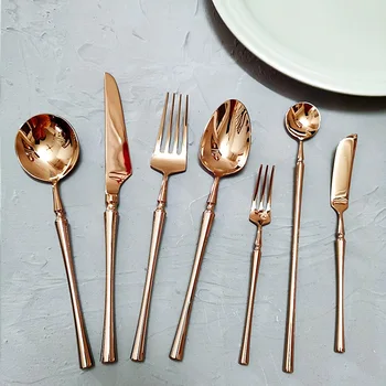 Luxury Rose Gold Cutlery Reusable Stainless Steel Kitchen Bar Steak Travel Cutlery Set Vajilla Completa Dining Tableware DB60DC
Luxury Rose Gold Cutlery Reusable Stainless Steel Kitchen Bar Steak Travel Cutlery Set Vajilla Completa Dining Tableware DB60DC