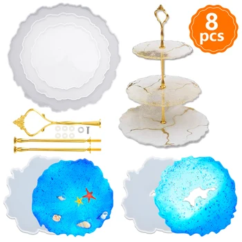 3 Tier Cake Stand Silicone Resin Tray Molds,DIY Irregular Epoxy Resin Geode Agate Casting Mold Home Decoration Craft
3 Tier Cake Stand Silicone Resin Tray Molds,DIY Irregular Epoxy Resin Geode Agate Casting Mold Home Decoration Craft