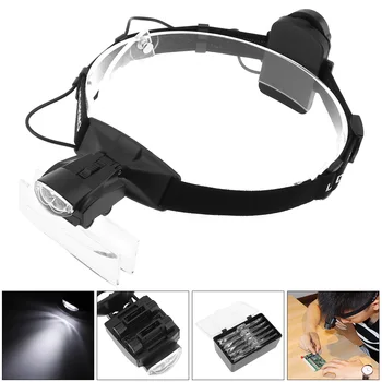 6X Portable Headband Eyeglass Magnifier 11 Amplification Ratio Magnifying Glass Interchangeable Lens with LED Light and 5 Lenses
6X Portable Headband Eyeglass Magnifier 11 Amplification Ratio Magnifying Glass Interchangeable Lens with LED Light and 5 Lenses