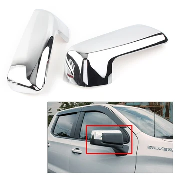 2Pcs Car Rearview Side Mirrors Cover Trim Decor For Chevrolet Silverado 1500 2019 2020 & GMC Sierra 1500 2019-2020 ABS Chrome 
2Pcs Car Rearview Side Mirrors Cover Trim Decor For Chevrolet Silverado 1500 2019 2020 & GMC Sierra 1500 2019-2020 ABS Chrome