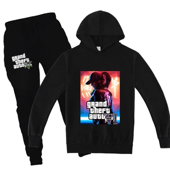 New Boys Hooded Sweatshirt Pants 2pcs Sets Hot Games Grand Theft Auto GTA 5 Printing Kids Long Sleeve Hoodies Set Girls Clothing
New Boys Hooded Sweatshirt Pants 2pcs Sets Hot Games Grand Theft Auto GTA 5 Printing Kids Long Sleeve Hoodies Set Girls Clothing