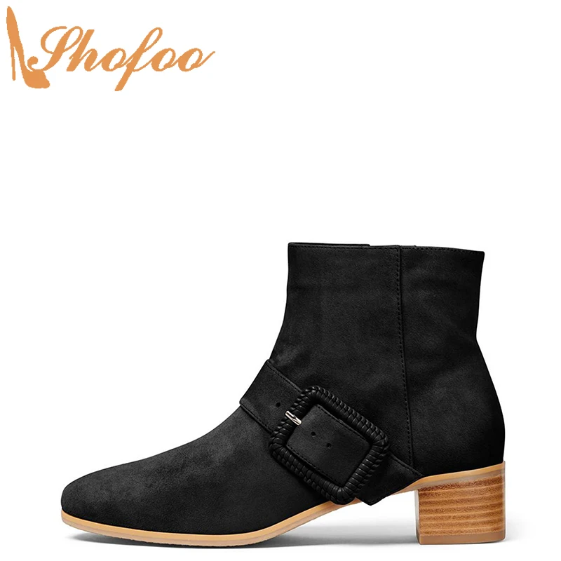 Black Ankle Boots Med Chunky Heels Woman Round Toe Booties Zip Flock Large Size 12 15 Ladies Fashion Buckle Strap Shoes Shofoo
Black Ankle Boots Med Chunky Heels Woman Round Toe Booties Zip Flock Large Size 12 15 Ladies Fashion Buckle Strap Shoes Shofoo