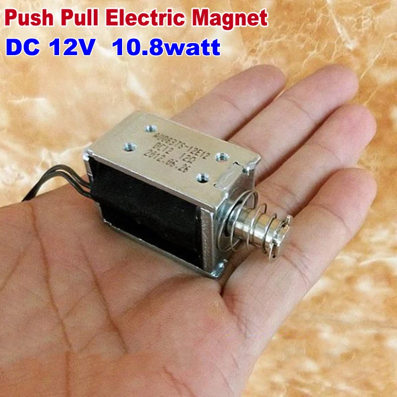 DC 12V 10.8W Push Pull Type Micro Electric Magnet with Spring Rod Mini Solenoid Actuator Electromagnet Stroke 10mm
DC 12V 10.8W Push Pull Type Micro Electric Magnet with Spring Rod Mini Solenoid Actuator Electromagnet Stroke 10mm