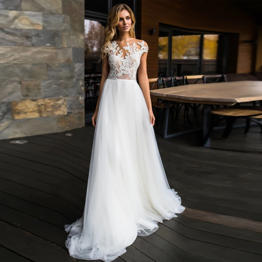 ADLN Wedding Dress Illusion Cap Sleeve Scoop Applique Tulle A-line Wedding Dresses for Bride Plus Size Robe De Mariage
ADLN Wedding Dress Illusion Cap Sleeve Scoop Applique Tulle A-line Wedding Dresses for Bride Plus Size Robe De Mariage