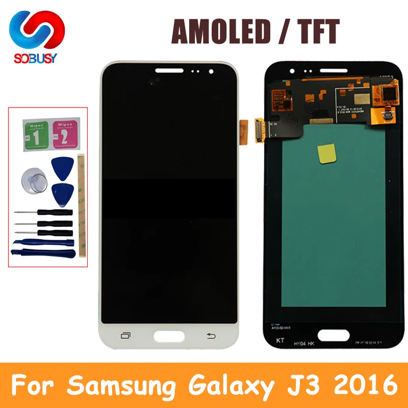 ЖК дисплей с дигитайзером сенсорного экрана для SAMSUNG GALAXY J3 2016 J320 J320f|Экраны