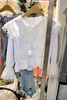 2020 Spring Autumn Korean Style Blouse Woman New Ruffles Blouses Loose-Fit Pink Shirt Women's Lace Bell-Sleeve Top Student Blusa
2020 Spring Autumn Korean Style Blouse Woman New Ruffles Blouses Loose-Fit Pink Shirt Women's Lace Bell-Sleeve Top Student Blusa