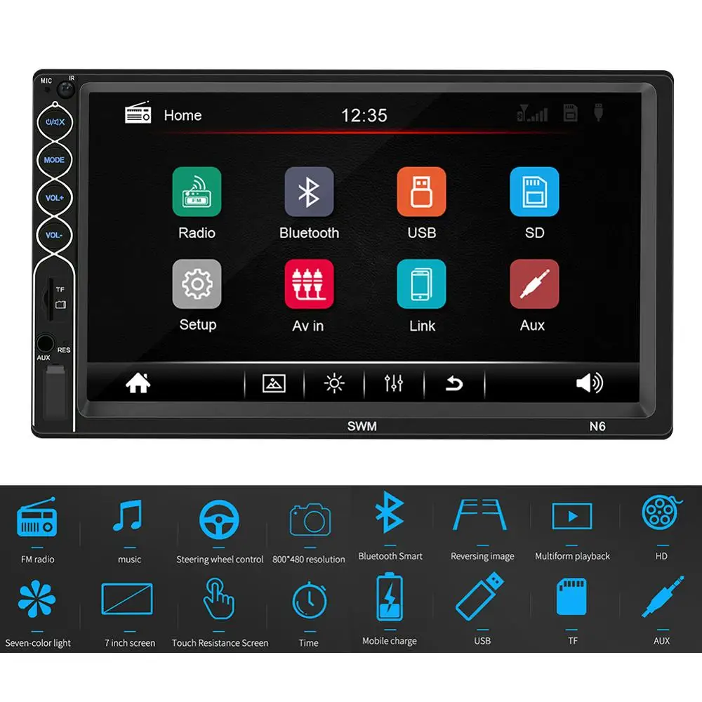 HD 7 inch Touch Screen Support Mobile Interconnection Car MP5 Player Bluetooth Hands-free Steerling Wheel Control Car Radio
HD 7 inch Touch Screen Support Mobile Interconnection Car MP5 Player Bluetooth Hands-free Steerling Wheel Control Car Radio